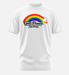 White God's Promise Not Pride printed t-shirt